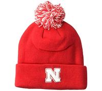 ZHATS Zephyr NCAA Nebraska Cornhuskers Adult Men Pom Knit Beanie, Adjustable, Team Color
