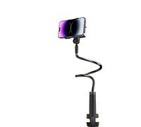 ZHAUPMCB Bike Phone Holder 360 Clip Mobile Phone Holder Stand Portable Flexible Lazy Bed Desktop Bracket Desk Mount Stand Base Cell Phone Handlebar Mounts(Black)