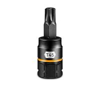 Zhax 3/8" Drive Torx Bit Socket, T45 Solid Star Bit, Outer Hex Socket | S2 Alloy Steel & CR-V, Black Phosphate Rust-Proof Finish, Fits Ratchet & Combination Wrenches, Colored Grooves