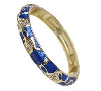 ZHAYUEOP Vintage Bangle, Cloisonné bracelet, Geometric Rhinestone Bangles Multi Color Chinese Ethnic, One Size, Acetate, no gemstone