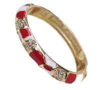 ZHAYUEOP Vintage Bangle, Cloisonné bracelet, Geometric Rhinestone Bangles Multi Color Chinese Ethnic, One Size, Acetate, no gemstone