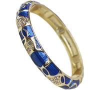 ZHAYUEOP Vintage Bangle, Cloisonne Enamel Geometric Rhinestone Bangles Multi Color Chinese Ethnic Bracelets, One Size, Acetate, no gemstone