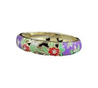 ZHAYUEOP Vintage Bangle, Cloisonne Enamel Hollow Flower Bangles Cuff Bracelets Handcraft Accessories, One Size, Acetate, no gemstone