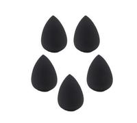 ZhaZhaPop 5 Pcs Black Teardrop Makeup Sponges for Foundation | 5 Pack black teardrop makeup sponges perfect for liquid foundation, concealer, and blending. Soft and skin-friendly.