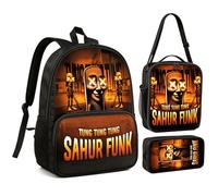 Zhazieon Adjustable Rucksack Lunch Bag Pencil Case Tung Tung Tung Sahur Backpacks 3pcs Set, Black-a3, M, Cartoon