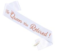 ZHBDPaty "Officially Retired" Elegance Sash with Pear Pin for Women Men, Perfect for Retirement Party Events (The Queen Has Retired-RoseGold)