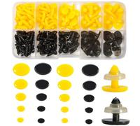 Zhbrchz 272pcs Plastic Safety Noses 5 Sizes 2 Colors Craft Oval Nose Eyes with Washers for Amigurumi Crochet Bears Puppet Stuffed Animals Doll Making
