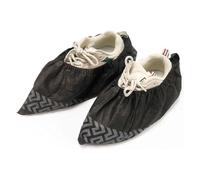 Zhbro YI Disposable Shoe Covers Non-Slip with Tread Pattern Pack of 100 One Size Fits All up to XL Black
