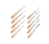 ZHCHAO 10pcs Stainless Steel Palette Scraper Paint Knives Blade for Artist Oil Acrylic Painting Tools