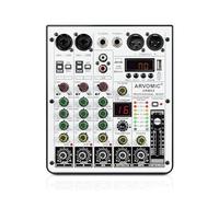 ZHCHAO 4-Channel Audio Mixer, ARVOMIC DJ Mixer with Audio Interface, Function, 16 DSP Effects, and 3-Band EQ (ARMX-4)