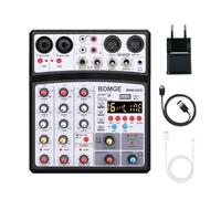 ZHCHAO 4 Channels Audio Sound Mixer Mixing DJ Console with 48V Phantom Power 16 DSP Effects
