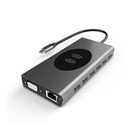 ZHCHAO 5 in 1 Type-c Docking Station Hub Hub USB3.0/RJ45 Gigabit/Wireless Charging Docking Station