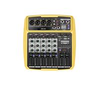 ZHCHAO B6-MX Portable 6-Channel Sound Card Mixing Console Audio Mixer Built-in 16 DSP 48V Phantom power Supports BT(black-Blue Exorcist1)