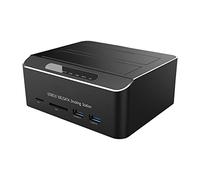 ZHCHAO Bay 3.0 to SATA IDE External Hard Drive Docking Station with 2-Port Hub Card Reader 2.5/3.5 Inch SATA/IDE HDD