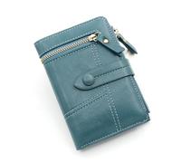 ZHCHAO Buckle Zipper Short Women's Purse Large Capacity Multi-Card Wallet(White-Style)