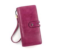 ZHCHAO Clutch Handbag ID Coin Purse Women's Purse Long Zipper Strap(Rosso)