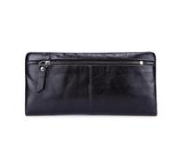 ZHCHAO Genuine Leather Men's Wallet, Business and Leisure Long Handbag, Multi Card Cowhide Wallet, Retro Men's Bag(Svart)