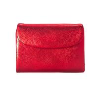 ZHCHAO Genuine Leather Short Wallet, Women's Glossy Small Wallet, Women's Top Layer Cowhide Zero Wallet Card Bag(Rosso)