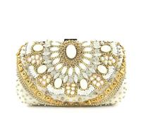 ZHCHAO Handheld Banquet Bag Handmade Beaded Embroidery Evening Party Ladies