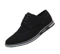 ZHCHAO Men Leather Shoes Casual Commuting Shoes Everyday Shoes(Svart,12)