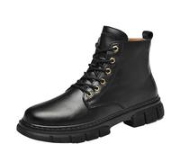 ZHCHAO Men's Lace-up Oxford Shoes Warm Soft-Soled Casual Shoes Mid-Cut Thick-Heeled Versatile Breathable Non-Slip Shoes for Men(Svart,12)