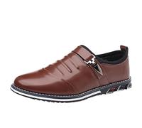 ZHCHAO Men's Leather Shoes Commuting Casual Shoes Business Shoes Oxford Shoes(Rosso,12)