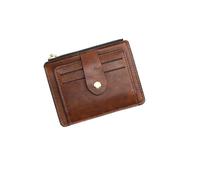 ZHCHAO Men's Short Money Baotou Layer Retro Money Clip Driver's License Casual Money Clip(Rosso)