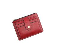 ZHCHAO Men's Short Money Baotou Layer Retro Money Clip Driver's License Casual Money Clip(Rosso)