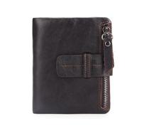 ZHCHAO Men's Short Wallet Soft Top Vintage Multi-Card Long Coin Wallet Clip(Rosso)