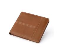 ZHCHAO Men's Wallet Clip Short Top Layer Multi-Card 2 Fold Men's ID Bag(Brass)