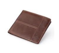 ZHCHAO Men's Wallet Clip Short Top Layer Multi-Card 2 Fold Men's ID Bag(Rosso)
