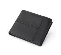 ZHCHAO Men's Wallet Clip Short Top Layer Multi-Card 2 Fold Men's ID Bag(Svart)