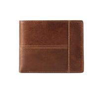 ZHCHAO Men's Wallet Short Cross Three Fold Wallet European and American Retro Money Clip Layer Cowhide Bag