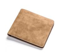 ZHCHAO Men's Wallet Short Vintage Frosted Two-fold Vertical Money Clip(Rosso)
