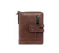 ZHCHAO Men's Wallet with Vertical Retro Function, Zipper Buckle, Change Slot, Men's Wallet(Brown-1)