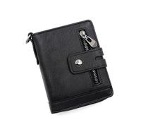 ZHCHAO Men's Wallet with Vertical Retro Function, Zipper Buckle, Change Slot, Men's Wallet(Svart)