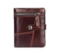 ZHCHAO Men's Zipper Wallet Business Retro Large Capacity Multi-Card Wallet(Rosso)