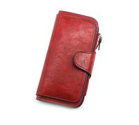 ZHCHAO Money Clip Men's Short Money Baotou Layer Retro Money Clip Driving License Casual(Rosso)