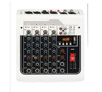 ZHCHAO MX-400 Audio Mixer 6 Channel DSP Sound Card Interface Console with 48V Phantom Power Recording to PC