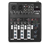 ZHCHAO Professional 4-Channel Mic Line Audio Mixer Mixing Console with 3-band EQ 48V Phantom Power Interface