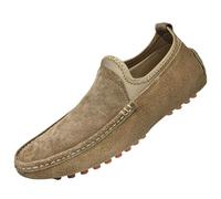 ZHCHAO Shoes Men's Personalized Patchwork Slip-on Loafers Comfortable Flat-Heeled Soft-Soled Oxford Shoes Men Versatile Casual Shoes for Driving Business(Rosso,11)