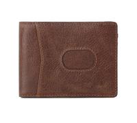ZHCHAO Short Wallet Men's Money Clip Hold Bag Vintage Business First Layer Multi-Card Bag(Rosso)