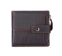 ZHCHAO Short Wallet Men's Multi-Card Clip Zipper Change Pocket Multi-Card Wallet(Rosso)