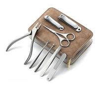 ZHCHAO Stainless Steel Splashproof Nail Clippers Zipper 8 Piece Set Nail Clippers Nail Art Tools