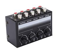 ZHCHAO Stereo Mini Mixer Passive Audio Signal Controller 4 Channel Hub for Outdoor Performancemore anti interference good sound quality