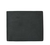 ZHCHAO Top Layer Crazy Horse Leather Men's Wallet Two-fold Vintage Money Clip Short Card Bag(Svart)