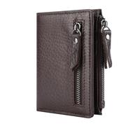 ZHCHAO Top Tier Men's Wallet Zipper Multi-Functional Vintage Wallet with Short Money Clip(Rosso)