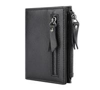 ZHCHAO Top Tier Men's Wallet Zipper Multi-Functional Vintage Wallet with Short Money Clip(Svart)