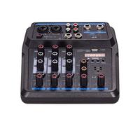 ZHCHAO U4 Portable 4 Channels Audio Mixer BT Mixing Console with Sound Card Built-in 48V Phantom