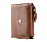 ZHCHAO Vintage Top Tier Men's Wallet Zipper Fold Card Clip Coin Bag(Brass)